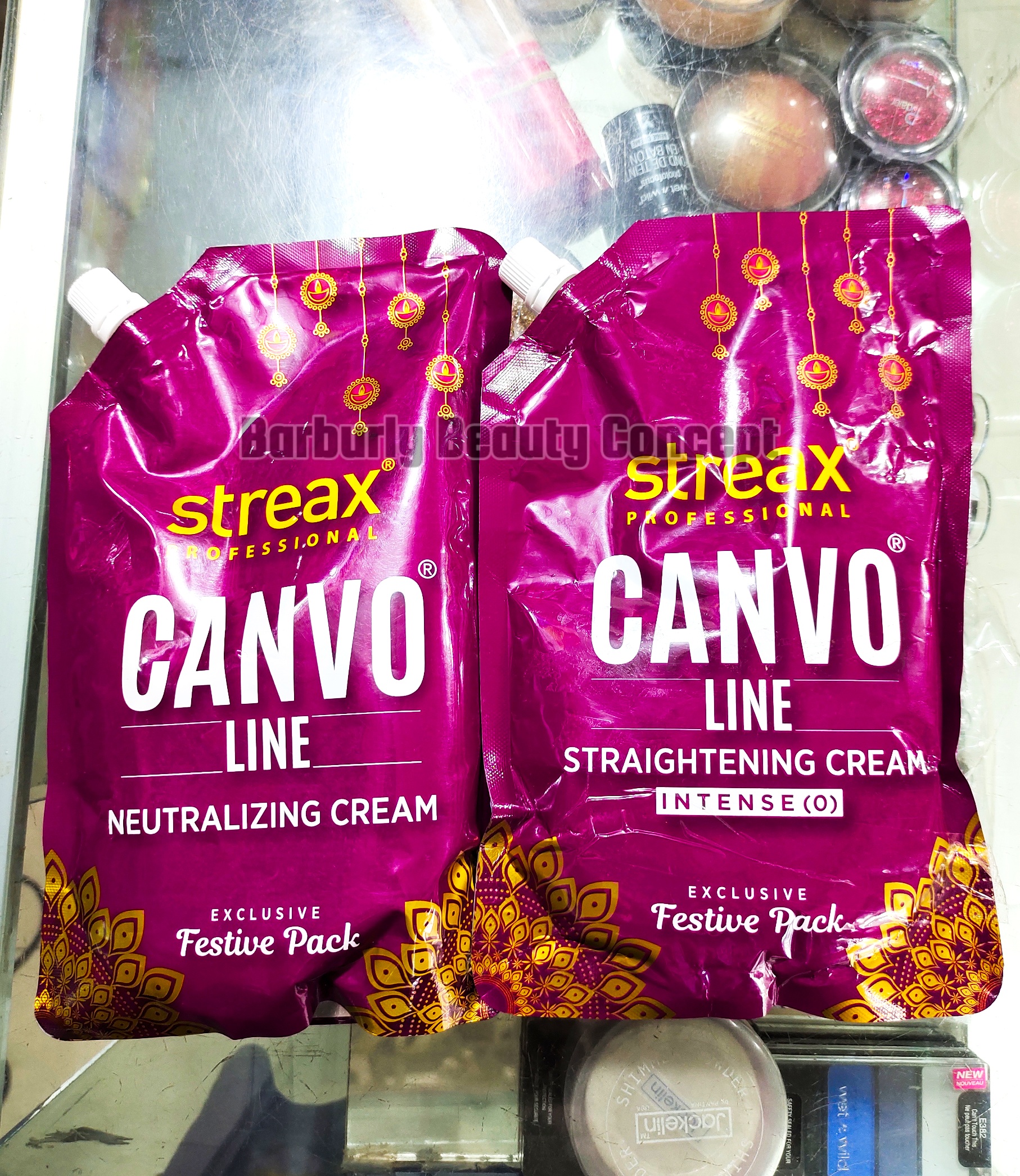 Streax Professional Canvo Line Straightening Cream and Neutralizing Cream Set