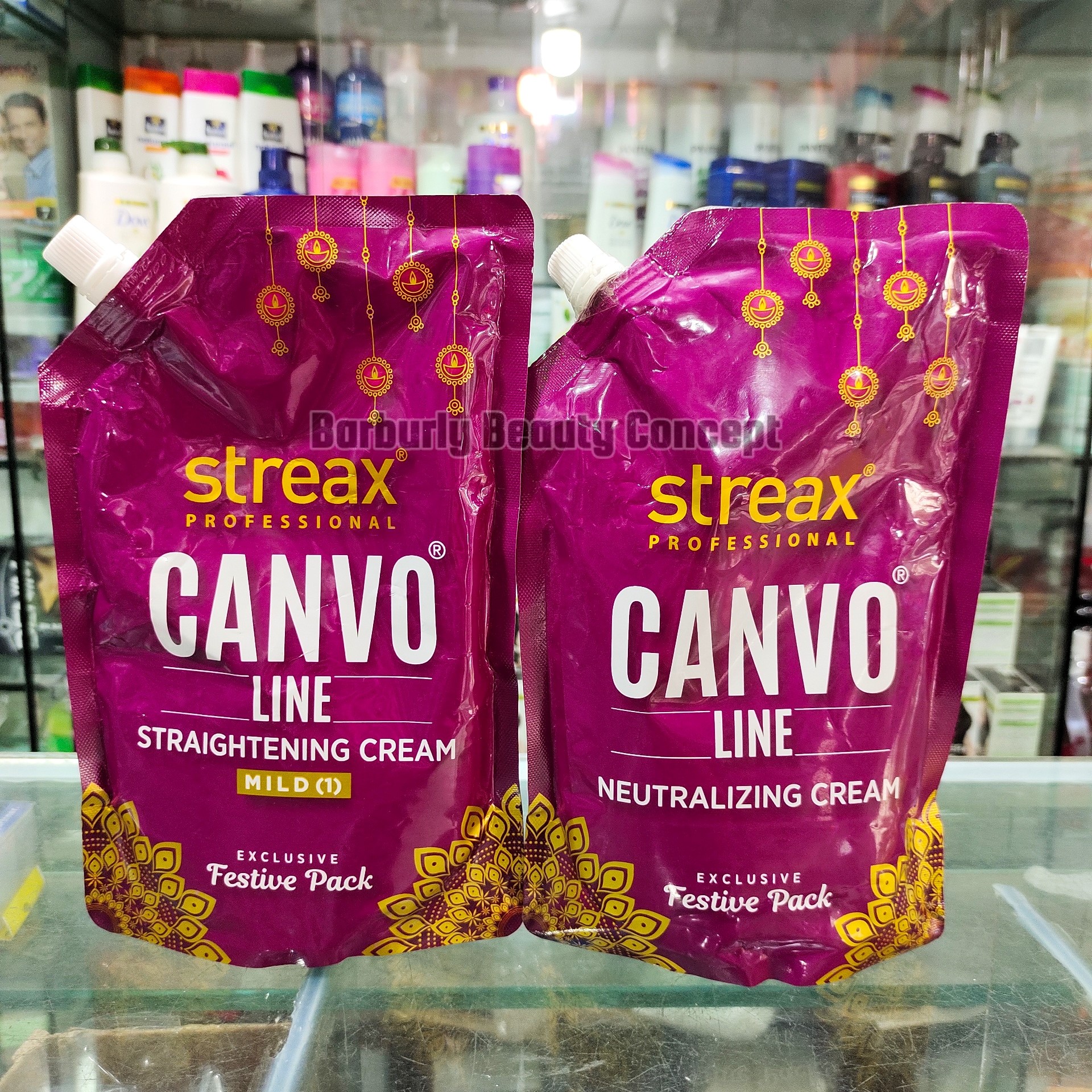 Streax Professional Canvo Line Straightening Cream and Neutralizing Cream Set - Image 2